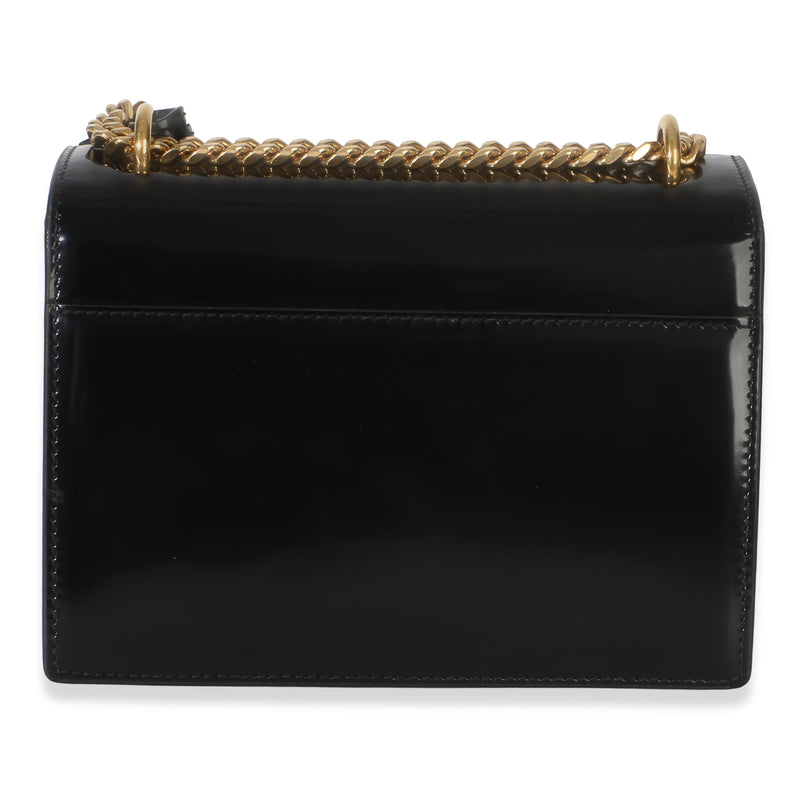 Saint Laurent Black Patent Monogram Small Sunset Bag Leather Handbag