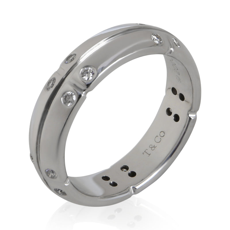 Tiffany & Co. White Gold Diamond Streamerica Band 18k