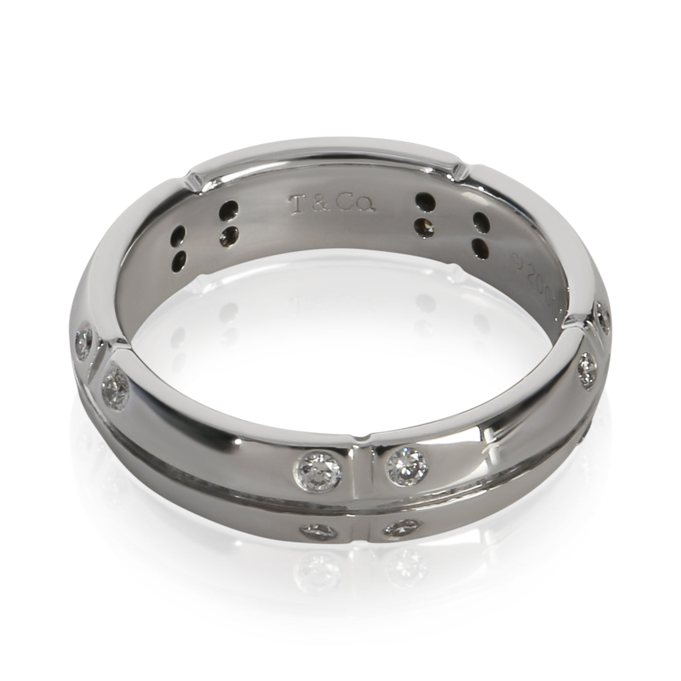 Tiffany & Co. White Gold Diamond Streamerica Band 18k