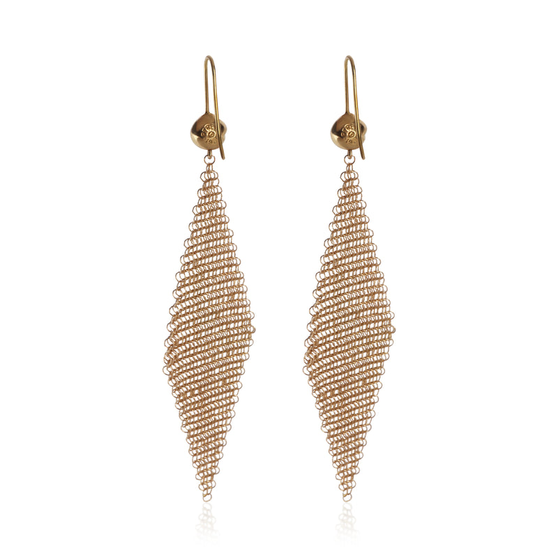 Tiffany & Co. Yellow Gold Elsa Peretti Mesh Earrings 18k