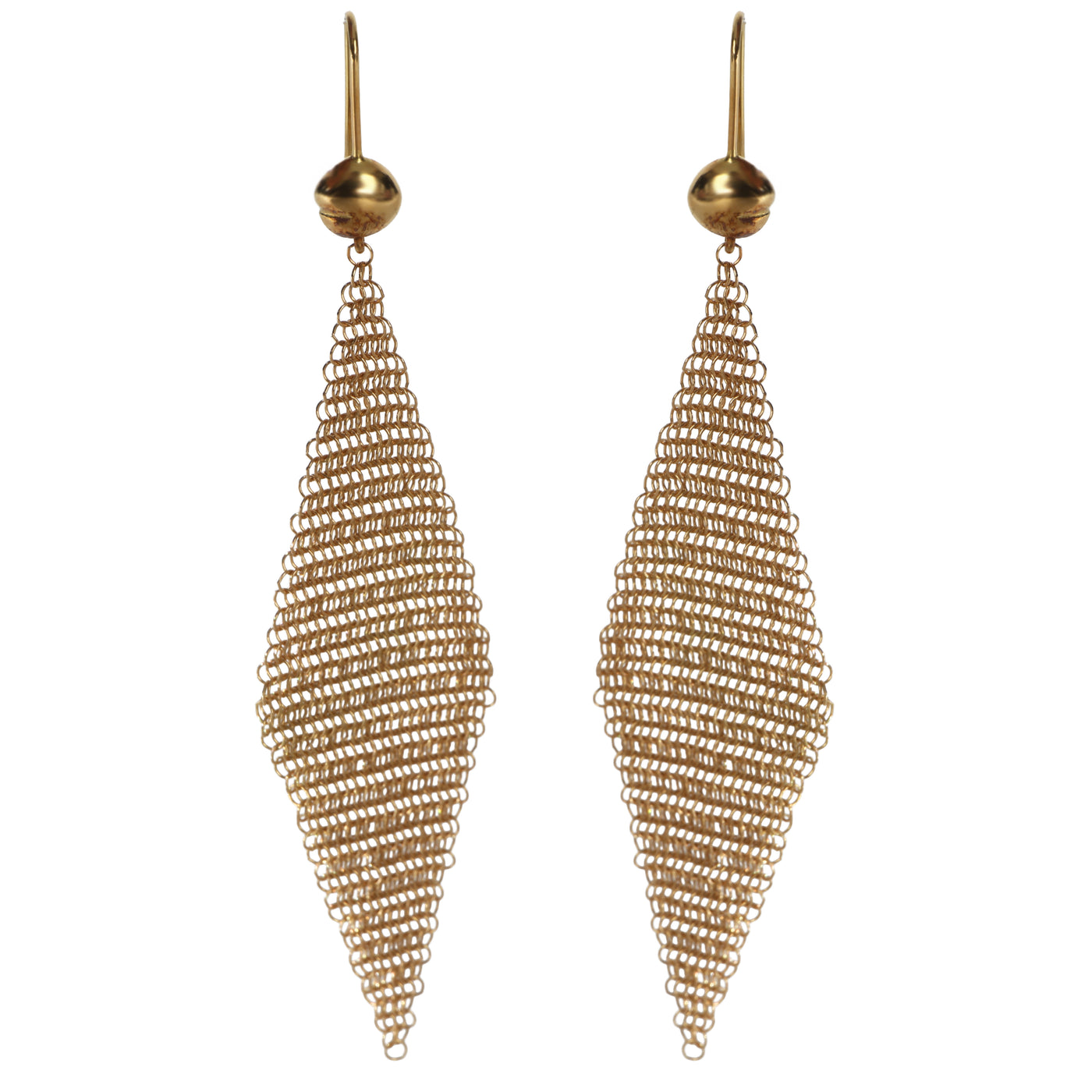 Tiffany & Co. Yellow Gold Elsa Peretti Mesh Earrings 18k