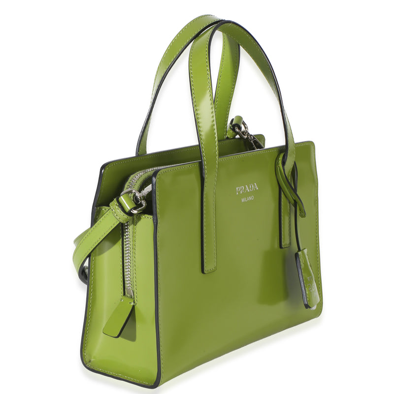 Prada Green Brushed Leather Mini Re-Edition 1995 Bag Patent Handbag