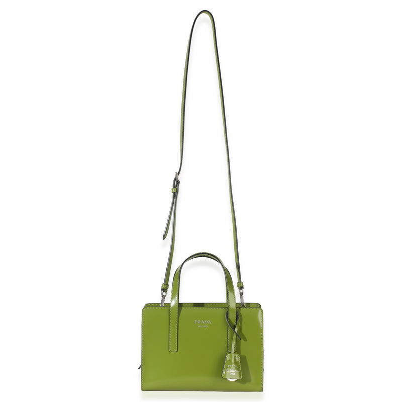 Prada Green Brushed Leather Mini Re-Edition 1995 Bag Patent Handbag