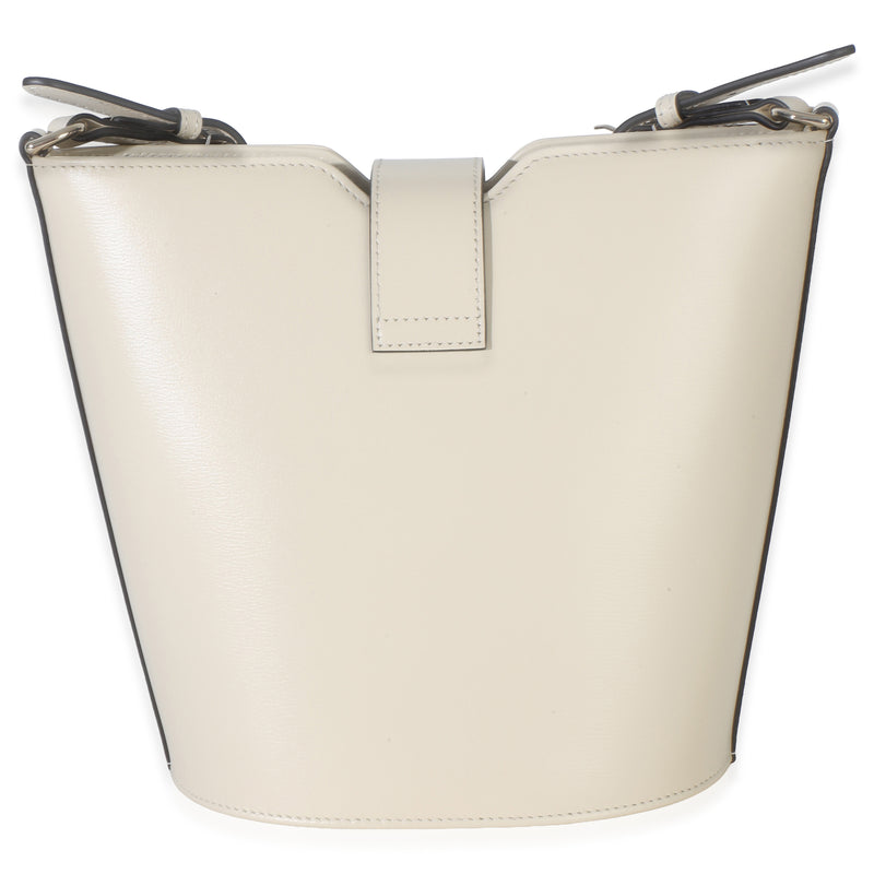 Gucci White Tritone Calfskin Ophidia Web Mini Bucket Bag Leather Handbag
