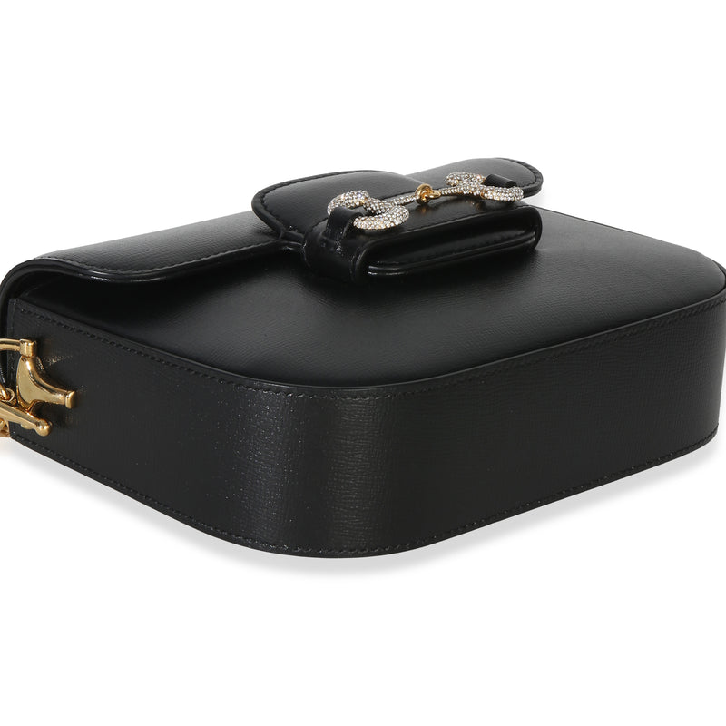 Gucci Black Azalea Calfskin Mini Crystal Horsebit 1955 Shoulder Bag Leather Handbag