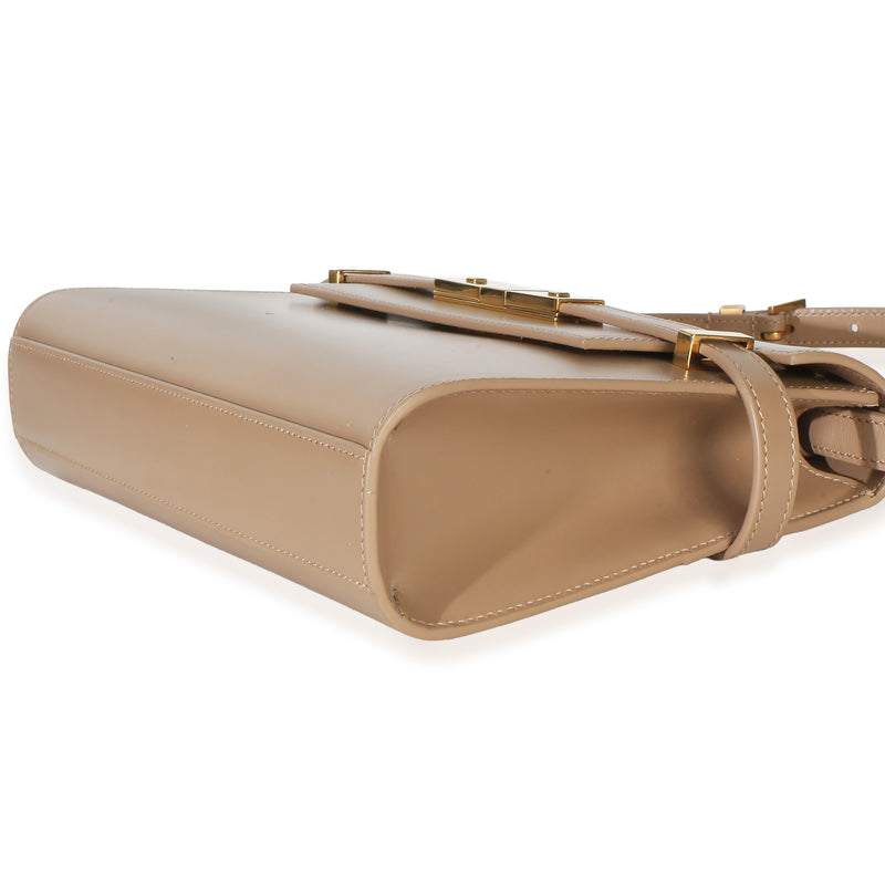 Saint Laurent Beige Calfskin Small Manhattan Shoulder Bag Leather Handbag