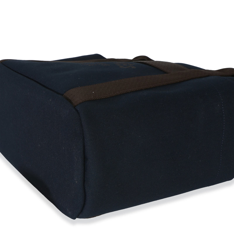 Hermès Bleu Navy Feu Canvas The Grooming Bag Blue Handbag