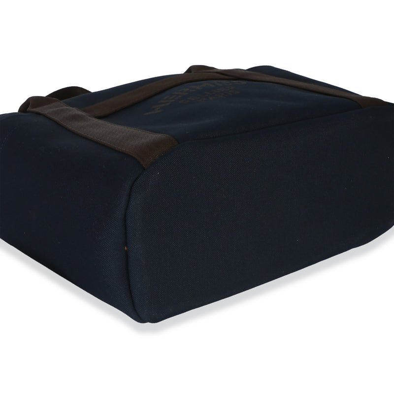 Hermès Bleu Navy Feu Canvas The Grooming Bag Blue Handbag