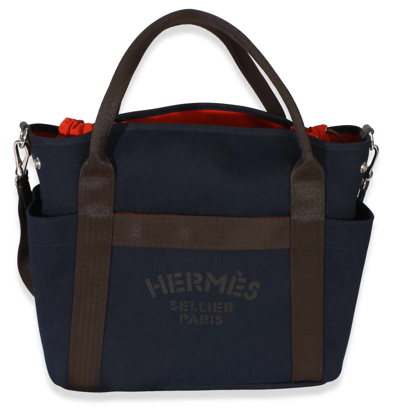 Hermès Bleu Navy Feu Canvas The Grooming Bag Blue Handbag