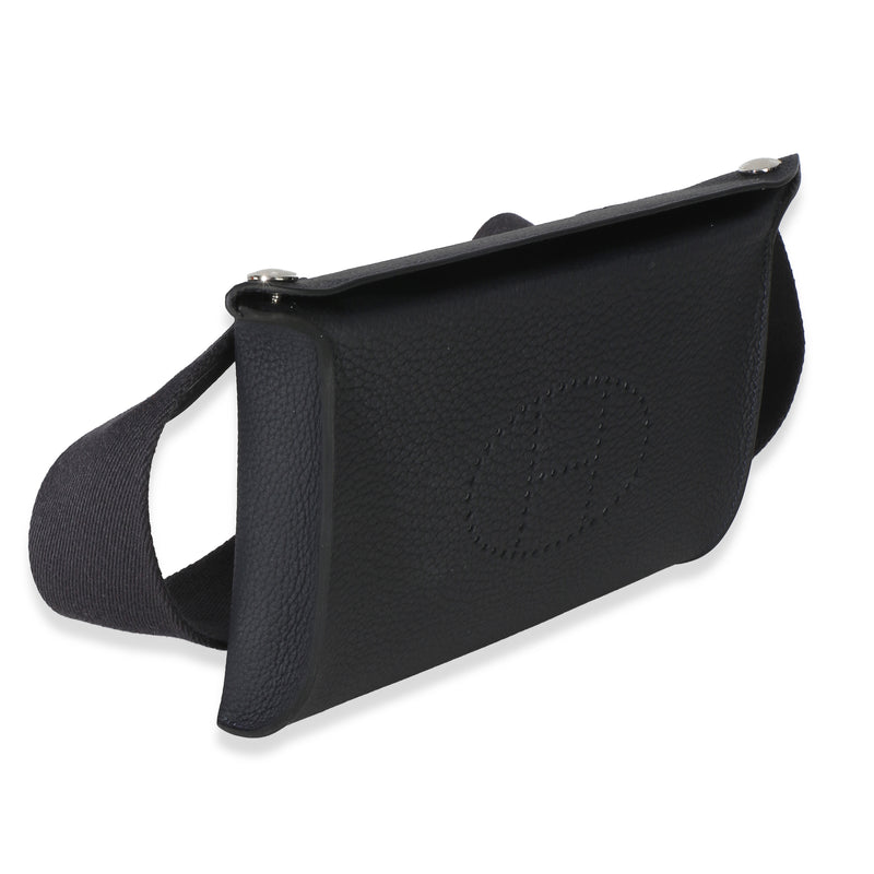 Hermès Caban Togo Videpoches Bag Phw Black; Blue Leather Handbag