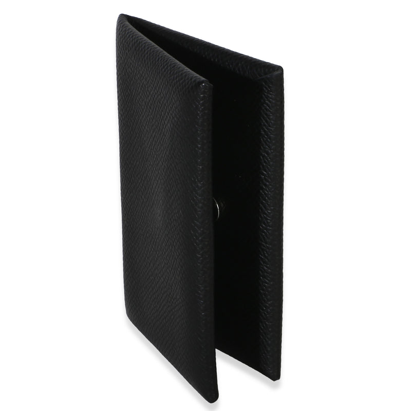 Hermès Black Epsom Calvi Card Holder Leather Wallet