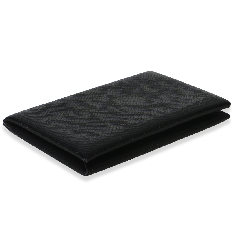 Hermès Black Epsom Calvi Card Holder Leather Wallet