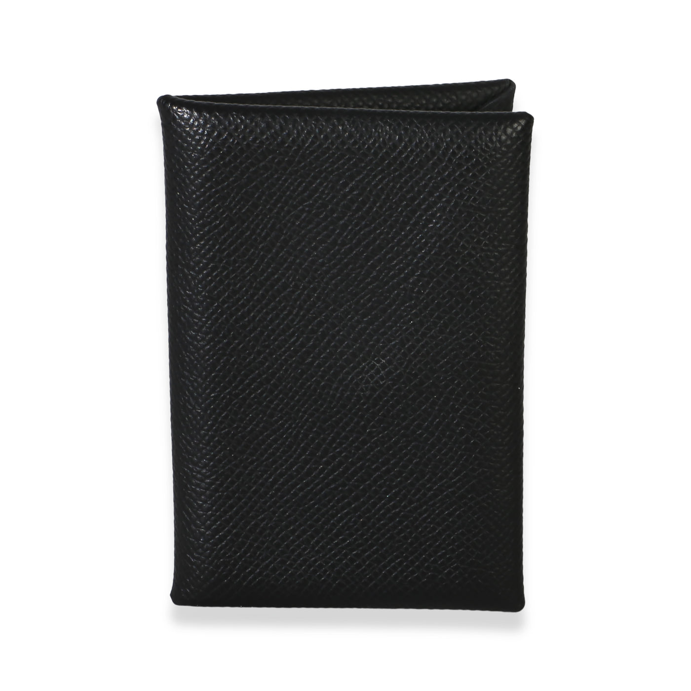 Hermès Black Epsom Calvi Card Holder Leather Wallet