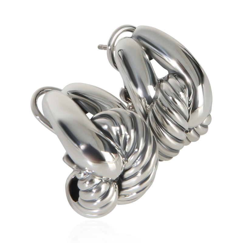 Tiffany & Co. Sterling Silver Labyrinth Single Loop Earrings 925
