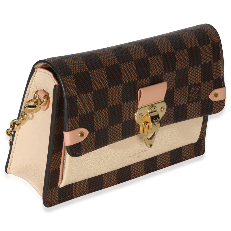 Louis Vuitton Creme Damier Ebene Canvas Vavin Chain Wallet Brown Handbag