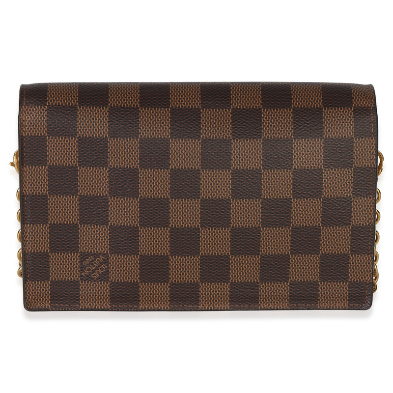 Louis Vuitton Creme Damier Ebene Canvas Vavin Chain Wallet Brown Handbag
