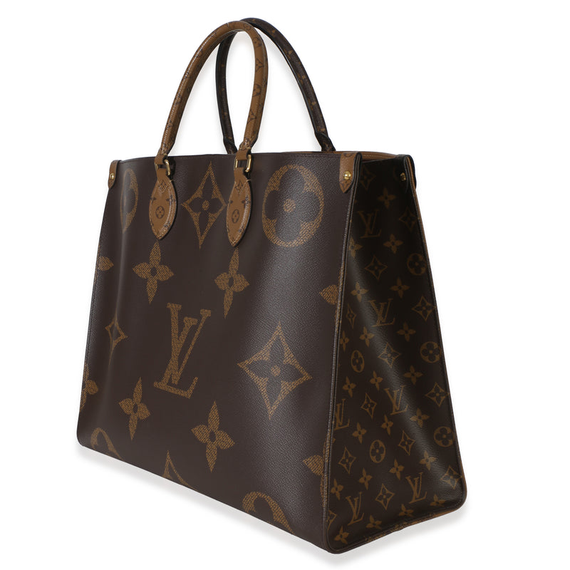 Louis Vuitton Reverse Monogram Canvas Onthego Gm Brown Handbag