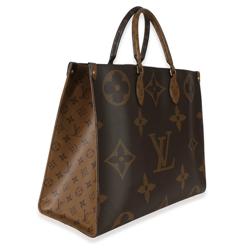 Louis Vuitton Reverse Monogram Canvas Onthego Gm Brown Handbag