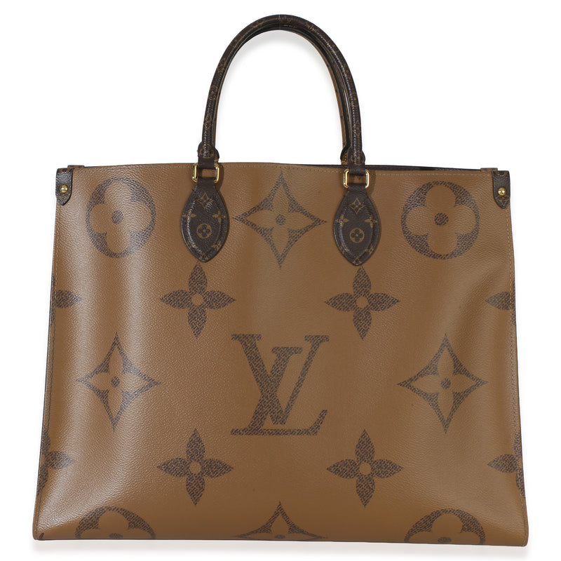 Louis Vuitton Reverse Monogram Canvas Onthego Gm Brown Handbag