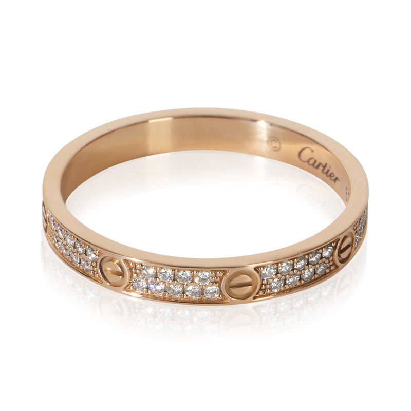 Cartier Rose Gold Diamond Mini Model Love Ring 18k
