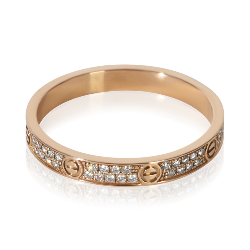 Cartier Rose Gold Diamond Mini Model Love Ring 18k