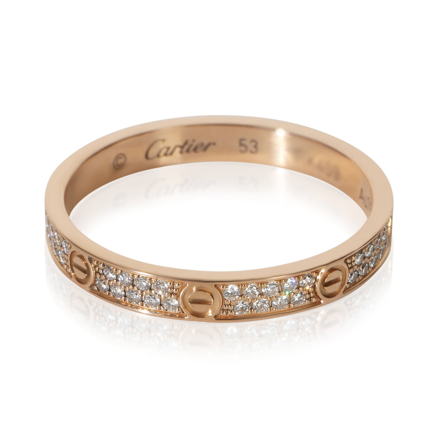 Cartier Rose Gold Diamond Mini Model Love Ring 18k