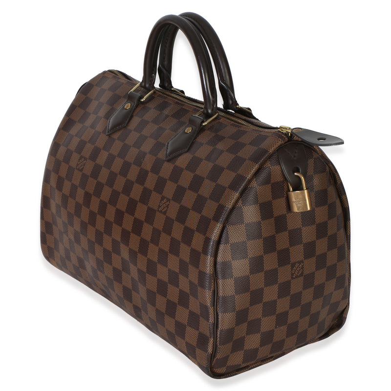 Louis Vuitton Damier Ebene Canvas Speedy 35 Brown Handbag