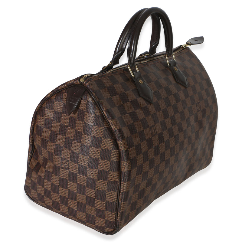 Louis Vuitton Damier Ebene Canvas Speedy 35 Brown Handbag