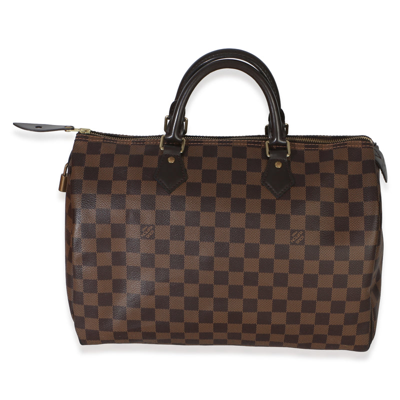 Louis Vuitton Damier Ebene Canvas Speedy 35 Brown Handbag