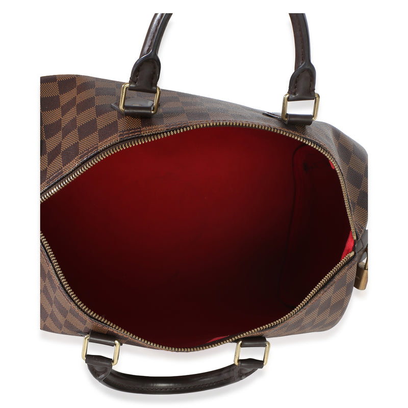 Louis Vuitton Damier Ebene Canvas Speedy 35 Brown Handbag