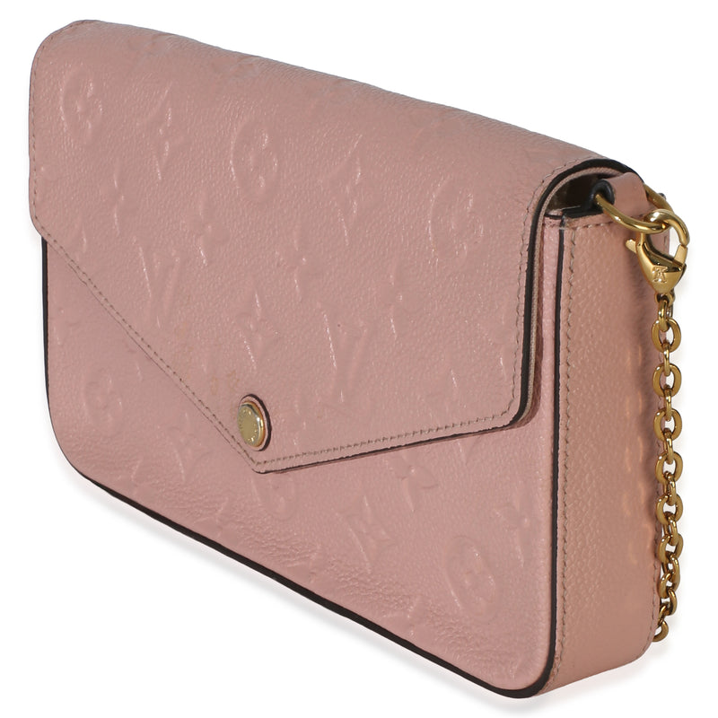 Louis Vuitton Rose Poudre Monogram Empreinte Felicie Pochette Pink Leather Handbag