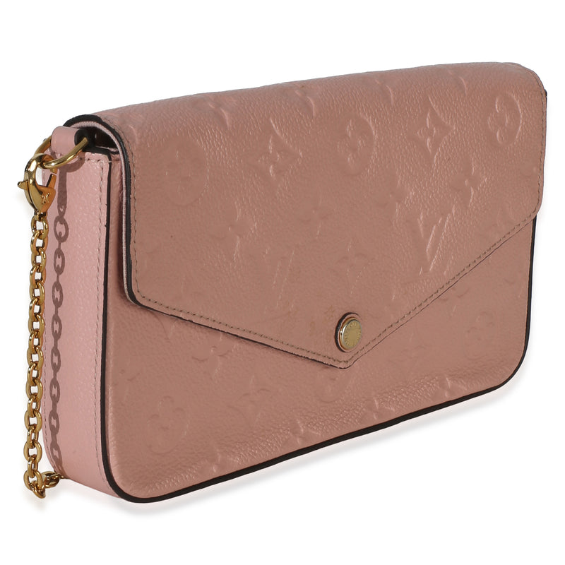 Louis Vuitton Rose Poudre Monogram Empreinte Felicie Pochette Pink Leather Handbag