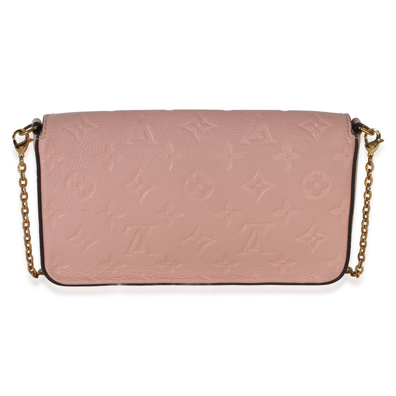 Louis Vuitton Rose Poudre Monogram Empreinte Felicie Pochette Pink Leather Handbag