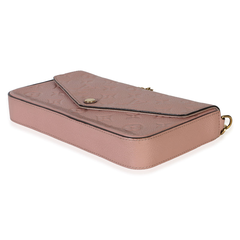 Louis Vuitton Rose Poudre Monogram Empreinte Felicie Pochette Pink Leather Handbag