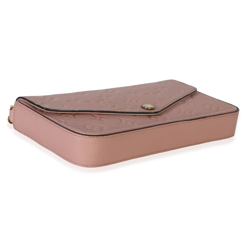 Louis Vuitton Rose Poudre Monogram Empreinte Felicie Pochette Pink Leather Handbag