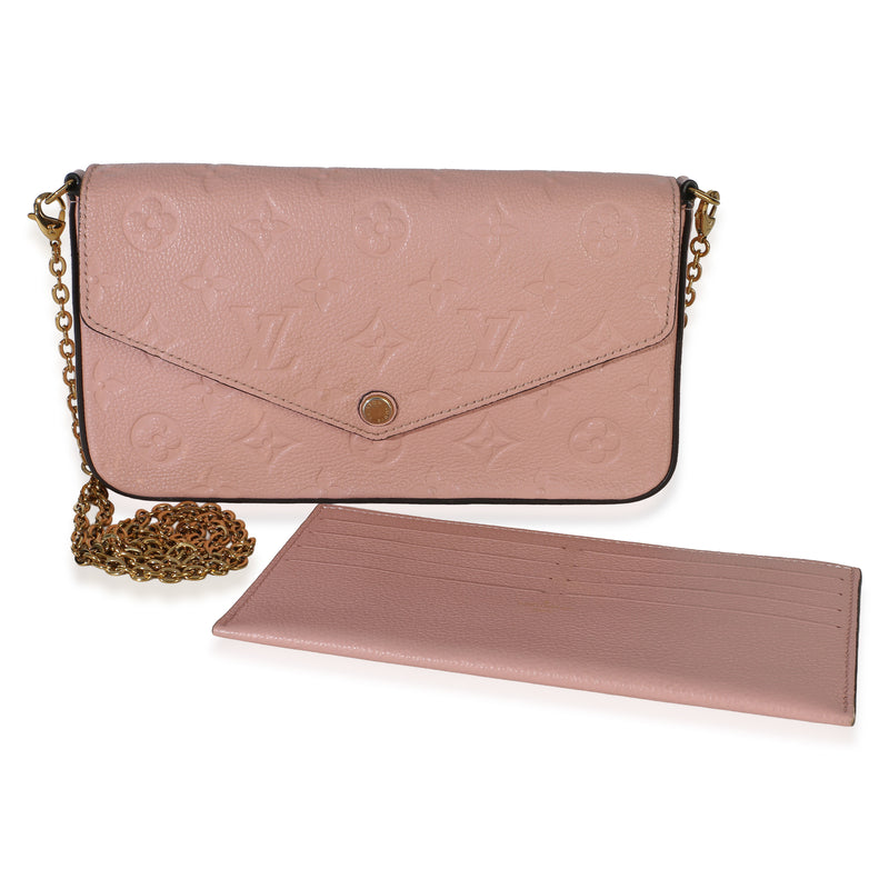 Louis Vuitton Rose Poudre Monogram Empreinte Felicie Pochette Pink Leather Handbag