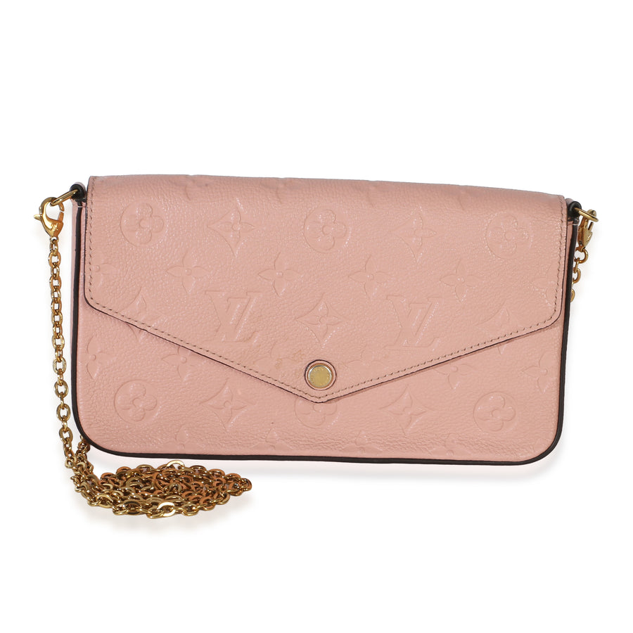 Louis Vuitton Rose Poudre Monogram Empreinte Felicie Pochette Pink Leather Handbag