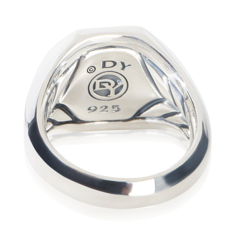 David Yurman Sterling Silver Onyx Streamline Signet Ring 925