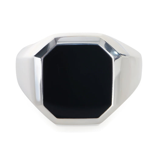 David Yurman Sterling Silver Onyx Streamline Signet Ring 925