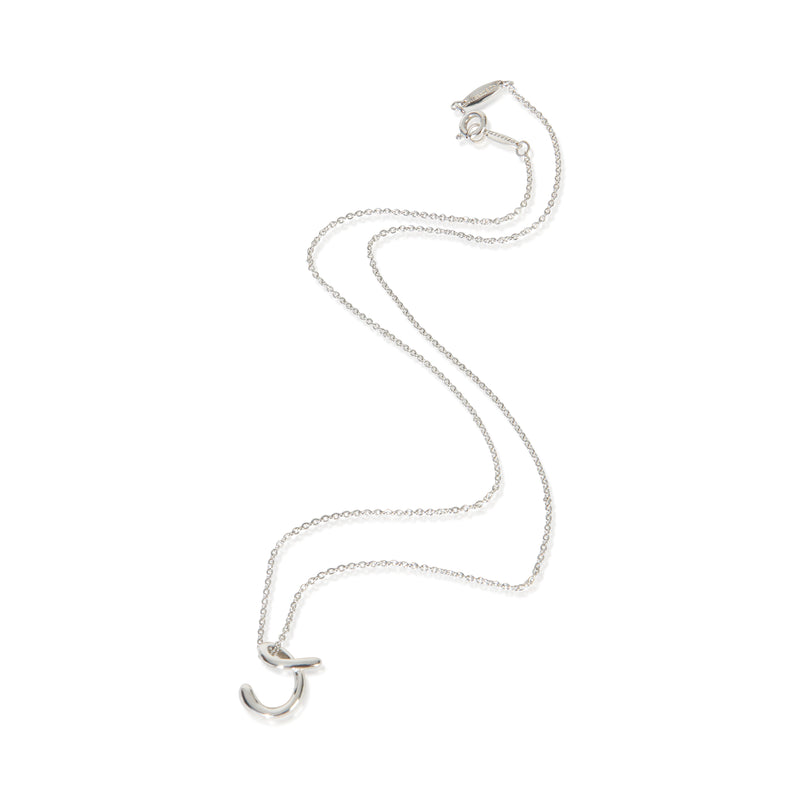 Tiffany & Co. Sterling Silver Diamond Elsa Peretti Alphabet Initial C Pendant 925