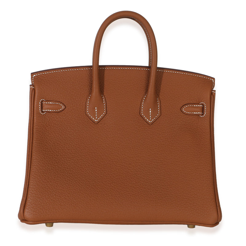 Hermès Gold Togo Birkin 25 Ghw Brown Leather Handbag