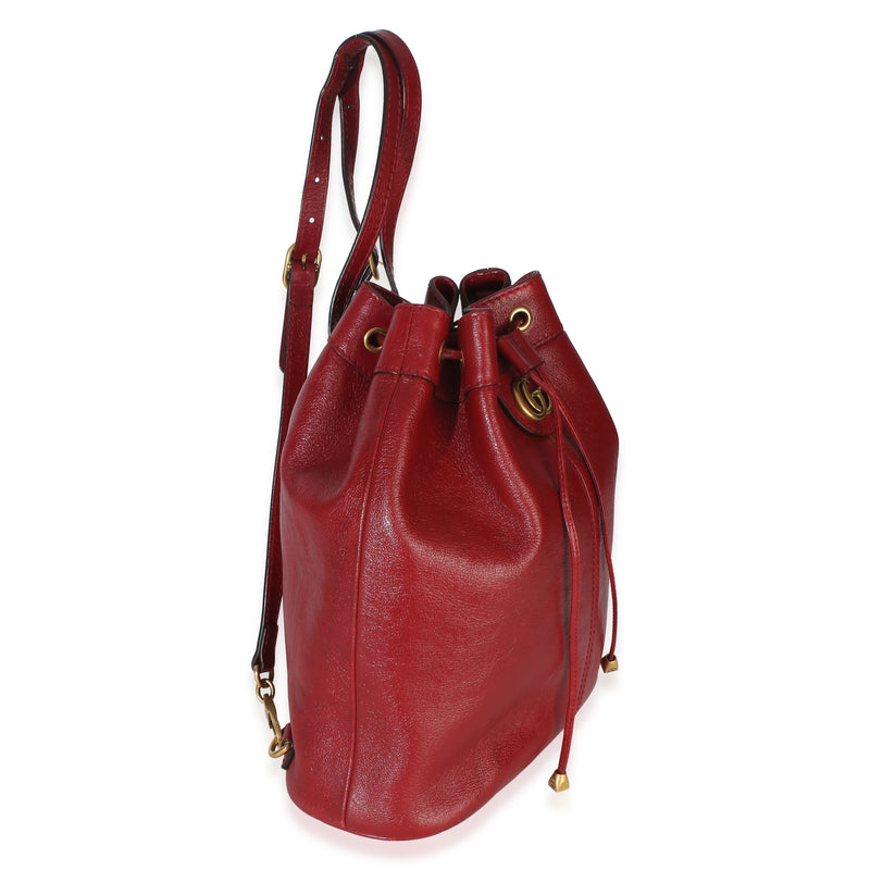 Gucci Red Piuma Lux Energy Medium Re(belle) Bucket Backpack Leather Handbag