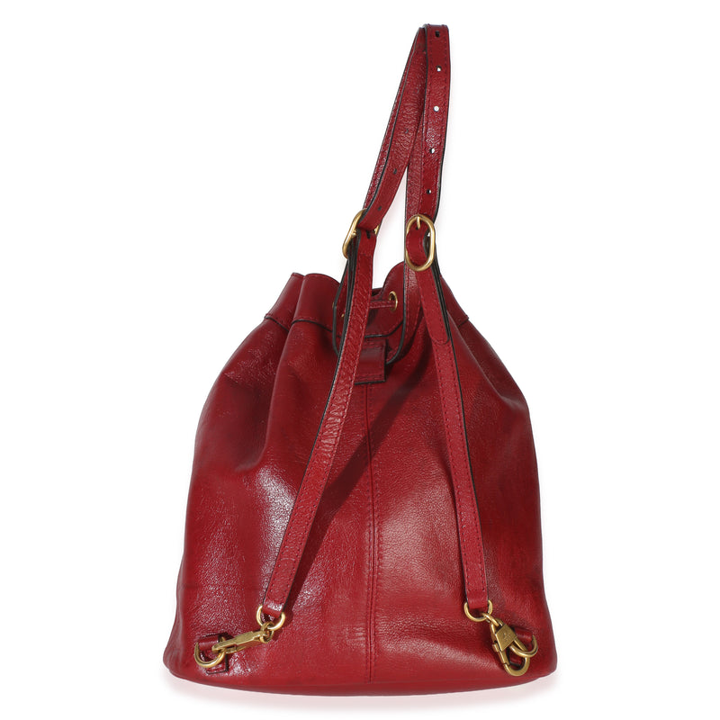 Gucci Red Piuma Lux Energy Medium Re(belle) Bucket Backpack Leather Handbag