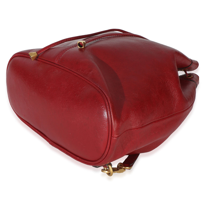 Gucci Red Piuma Lux Energy Medium Re(belle) Bucket Backpack Leather Handbag