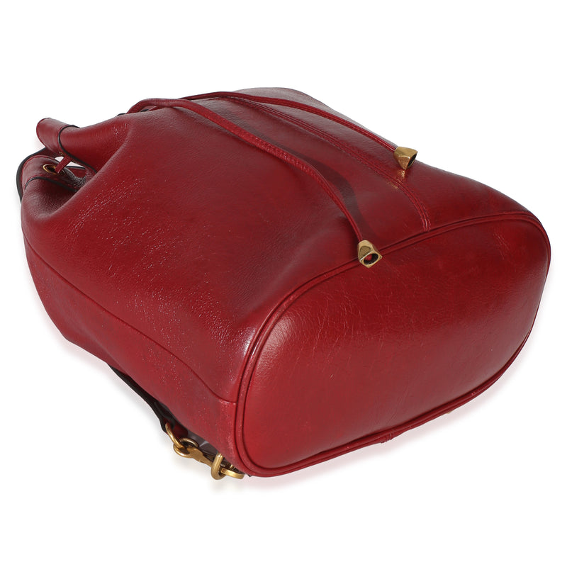 Gucci Red Piuma Lux Energy Medium Re(belle) Bucket Backpack Leather Handbag