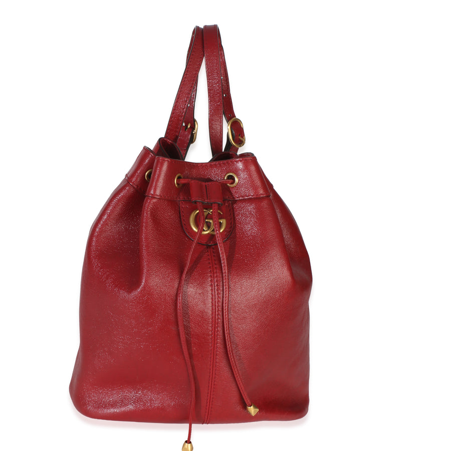 Gucci Red Piuma Lux Energy Medium Re(belle) Bucket Backpack Leather Handbag