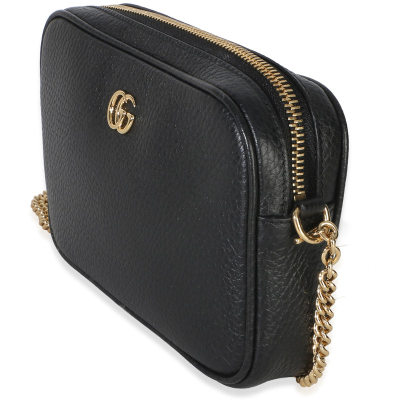 Gucci Black Dollar Calfskin Super Mini Gg Marmont Chain Shoulder Bag Leather Handbag