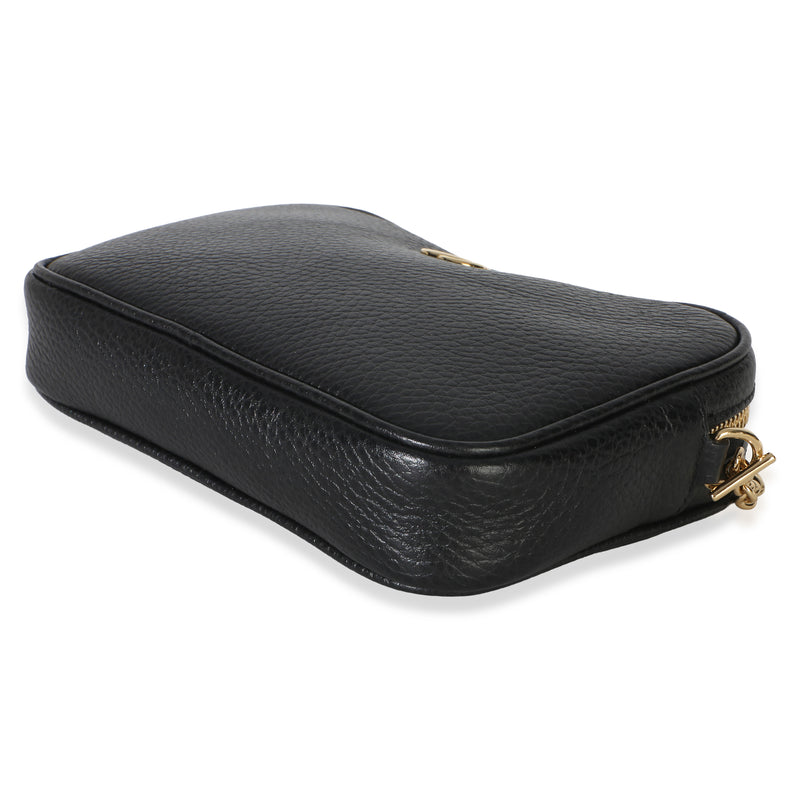 Gucci Black Dollar Calfskin Super Mini Gg Marmont Chain Shoulder Bag Leather Handbag
