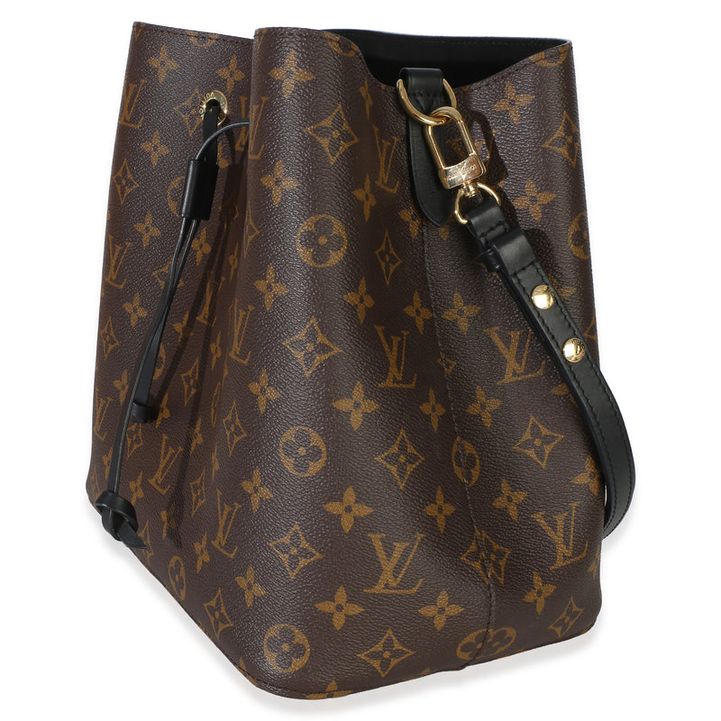 Louis Vuitton Black Monogram Canvas Neonoe Mm Brown; Multicolor Handbag