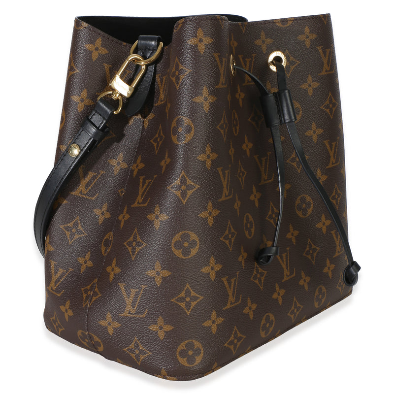 Louis Vuitton Black Monogram Canvas Neonoe Mm Brown; Multicolor Handbag